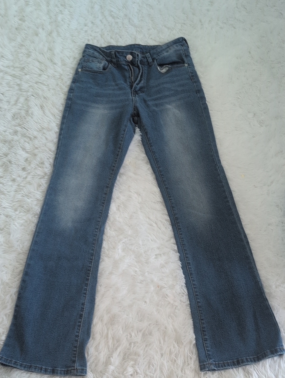 Women’s Mid-Rise Faded Blue Jeans